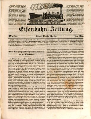 Eisenbahn-Zeitung Sonntag 12. Juli 1846