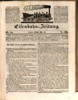 Eisenbahn-Zeitung Sonntag 26. Juli 1846