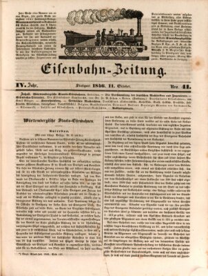 Eisenbahn-Zeitung Sonntag 11. Oktober 1846