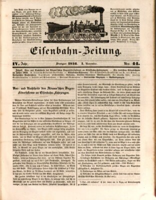 Eisenbahn-Zeitung Sonntag 1. November 1846