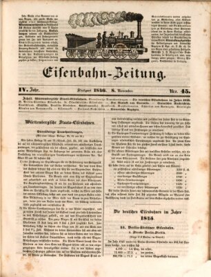 Eisenbahn-Zeitung Sonntag 8. November 1846