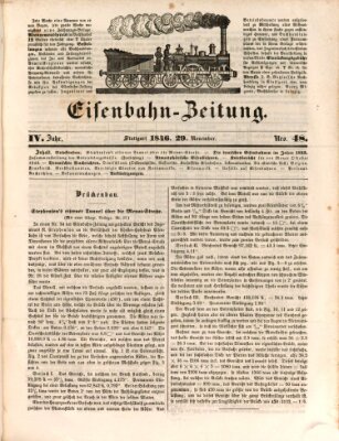 Eisenbahn-Zeitung Sonntag 29. November 1846