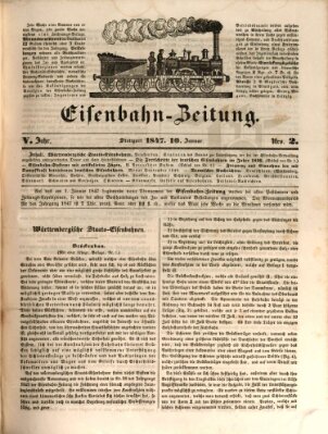 Eisenbahn-Zeitung Sonntag 10. Januar 1847