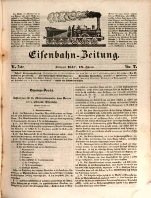 Eisenbahn-Zeitung Sonntag 14. Februar 1847