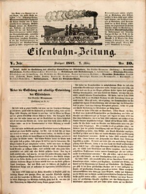 Eisenbahn-Zeitung Sonntag 7. März 1847