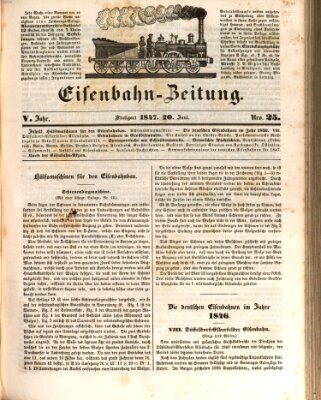 Eisenbahn-Zeitung Sonntag 20. Juni 1847