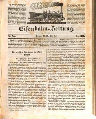 Eisenbahn-Zeitung Sonntag 25. Juli 1847