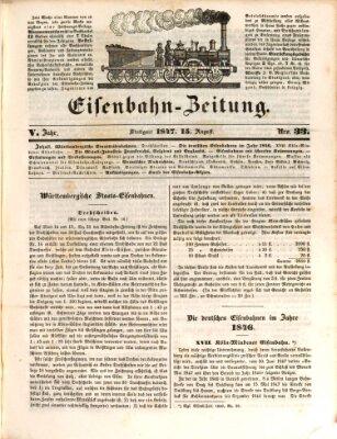 Eisenbahn-Zeitung Sonntag 15. August 1847