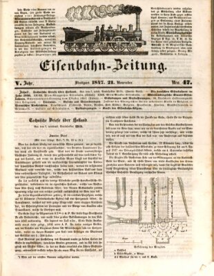 Eisenbahn-Zeitung Sonntag 21. November 1847