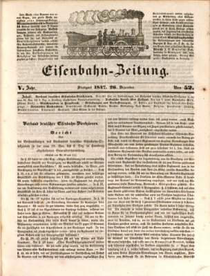 Eisenbahn-Zeitung Sonntag 26. Dezember 1847