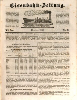 Eisenbahn-Zeitung Montag 28. Februar 1848