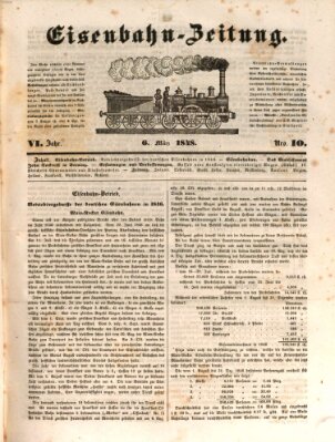 Eisenbahn-Zeitung Montag 6. März 1848