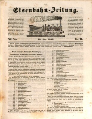 Eisenbahn-Zeitung Montag 13. März 1848