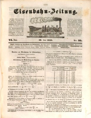 Eisenbahn-Zeitung Montag 19. Juni 1848