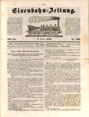 Eisenbahn-Zeitung Montag 2. Oktober 1848