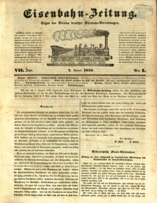 Eisenbahn-Zeitung Montag 1. Januar 1849