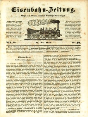 Eisenbahn-Zeitung Montag 19. März 1849