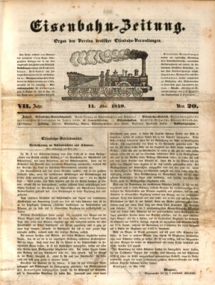 Eisenbahn-Zeitung Montag 14. Mai 1849