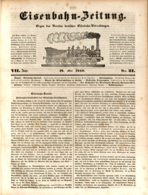 Eisenbahn-Zeitung Montag 21. Mai 1849