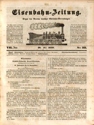 Eisenbahn-Zeitung Montag 28. Mai 1849