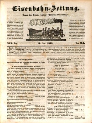 Eisenbahn-Zeitung Montag 11. Juni 1849