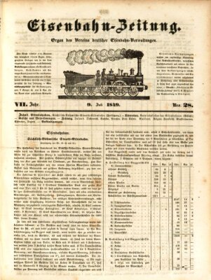 Eisenbahn-Zeitung Montag 9. Juli 1849