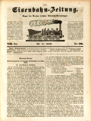 Eisenbahn-Zeitung Montag 23. Juli 1849