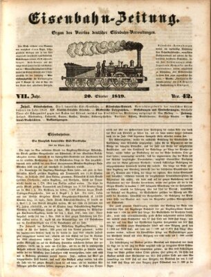 Eisenbahn-Zeitung Samstag 20. Oktober 1849