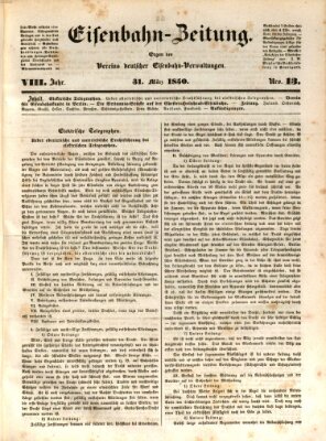 Eisenbahn-Zeitung Sonntag 31. März 1850