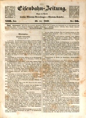 Eisenbahn-Zeitung Sonntag 28. Juli 1850