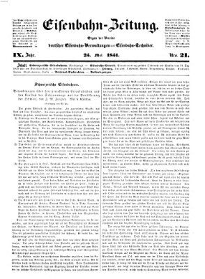 Eisenbahn-Zeitung Sonntag 25. Mai 1851