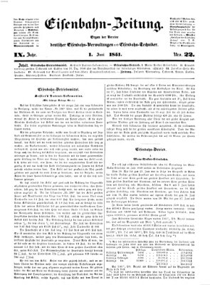 Eisenbahn-Zeitung Sonntag 1. Juni 1851