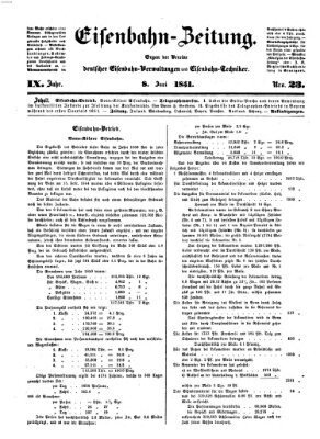 Eisenbahn-Zeitung Sonntag 8. Juni 1851