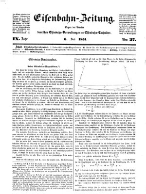 Eisenbahn-Zeitung Sonntag 6. Juli 1851