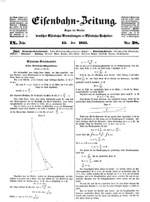 Eisenbahn-Zeitung Sonntag 13. Juli 1851