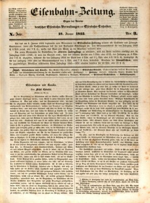 Eisenbahn-Zeitung Sonntag 18. Januar 1852