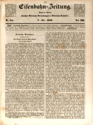 Eisenbahn-Zeitung Sonntag 7. März 1852