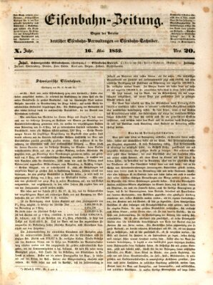 Eisenbahn-Zeitung Sonntag 16. Mai 1852