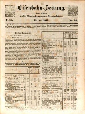 Eisenbahn-Zeitung Sonntag 23. Mai 1852