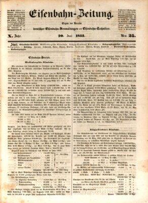 Eisenbahn-Zeitung Sonntag 20. Juni 1852