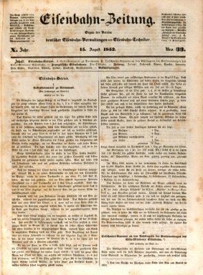 Eisenbahn-Zeitung Sonntag 15. August 1852