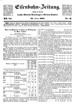 Eisenbahn-Zeitung Sonntag 23. Januar 1853