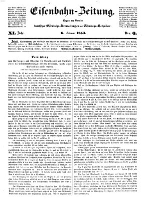 Eisenbahn-Zeitung Sonntag 6. Februar 1853