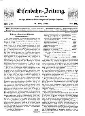 Eisenbahn-Zeitung Sonntag 6. März 1853