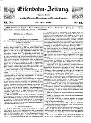 Eisenbahn-Zeitung Sonntag 20. März 1853