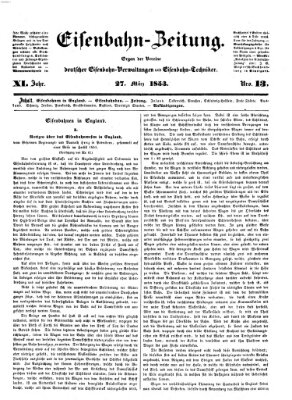 Eisenbahn-Zeitung Sonntag 27. März 1853