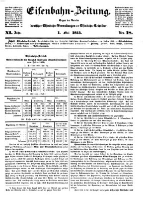 Eisenbahn-Zeitung Sonntag 1. Mai 1853