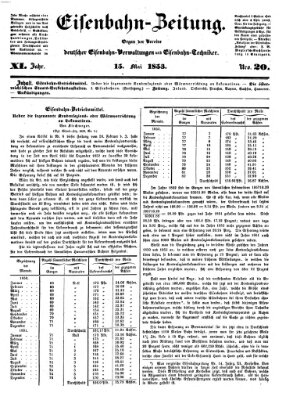 Eisenbahn-Zeitung Sonntag 15. Mai 1853