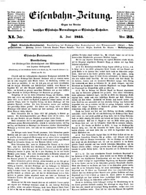 Eisenbahn-Zeitung Sonntag 5. Juni 1853