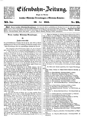 Eisenbahn-Zeitung Sonntag 10. Juli 1853